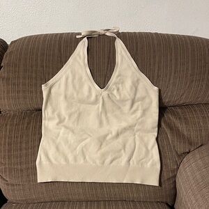 GAP Cream Halter V-Neck Tie-Back Camisole